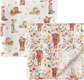 ittle Jump Muslin Swaddle Blankets for Boys Girls, 2 Pack Receiving Baby Blanket Large 47 x 47 inches, Soft Breathable Swaddling Wrap for Unisex Newborn (2 Pack Cow Girls)