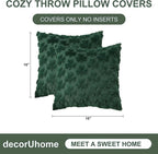decorUhome St. Patrick’s Day Shamrock Green Pillow Covers 16x16 Inch Set of 2, Soft Plush Faux Wool Throw Pillow Covers, Farmhouse Spring Holiday Decor for Sofa Living Room