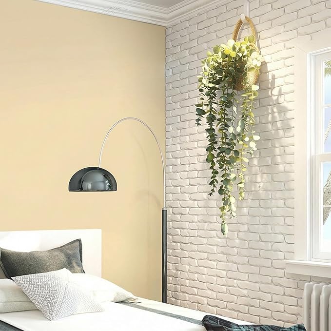 Fake Hanging Plant Decor Indoor, Eucalyptus Artificial Faux Plants in Wall Woven Planters, Jute Hanger with Black Pot Soft Green 2PCS 23Inch Long