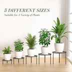5-Pack Decent Metal Plant Stand Indoor, Assembly Free Plant Stands for Multiple Plants Outdoor, Anti-Rust Flower Display Stand, Corner Plant Shelf for Home Patio Gardening Decor (Black)