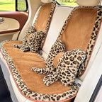 2Pcs Leopard Print Bow Throw Pillow Furry Bow Plush Pillows Cute Flower Plush Pillow Cheetah Home Decor Stuffed Bow Lumbar Pillow for Bed Couch Living Room Decor (Brown, 16in Bowknot)