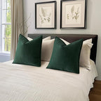 MIULEE Pack of 2 Green Decorative Pillow Covers 20x20 Inch Soft Chenille Luxurious Couch Throw Pillows Farmhouse Cushion Covers with Elegant Design for Sofa Bedroom Living Room Home Decor