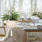 Natural Hanging Seagrass Plant Baskets, Macrame Plant Hangers, Indoor Boho Plant Hanger, for Indoor Outdoor Home Decorations Fence Planters Plant Flower Pots