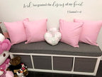Thmyo 4-Pack 100% Cotton Comfortable Solid Decorative Throw Pillow Case Square Cushion Cover Pillowcases Blank Pillow Covers Valentines Day DIY Throw Pillowcase for Sofa Bed(24x24inch/60x60cm,Pink)