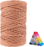 FLIPPED 100% Natural Cotton Macrame Cord,5mm x110 Yards Macrame Cords Colored Cotton Macrame Rope Craft Cord for DIY Crafts Knitting Plant Hangers Christmas Wedding Décor (Brick red, 110yards)…
