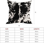 Cowhide Print Pillow Covers 16X16 Inch Black White Cow Spots Decorative Square Pillow Cases Set of 2 Farmhouse Western Home Decor Cotton Linen Throw Pillows For Bedroom Sofa Couch Porch Outdoor