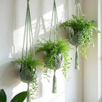 Shappy 1 Pack Jute Crochet Long Plant Hanger for 3 Inch to 12 Inch Pots, Macrame Plant Holder Rope with S Shaped Hooks for Halloween Home Decor (Sage Green)