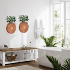 Set of 2 Wall Planter for Indoor Plants, Hanging Planter for Artificial Flower Plants，Modern Farmouse Wall Decor for Living Room Bedroom Kitchen Bathroom Dining Room (Brown)