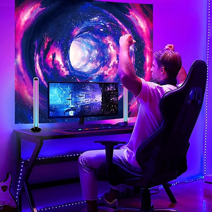 Atrippy Blacklight Galaxy 3D Tapestry for Bedroom, Glow in the Dark Space Room Decor Wall Hanging, UV Reactive Vortex Tapestries Backdrop Posters for Living Gamer Room Dorm Office 51x60 Inches