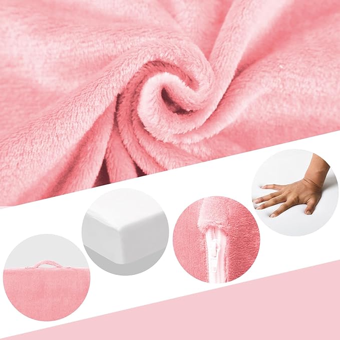 MeMoreCool Foldable Floor Mattress Kids Trifold Mat, Kids Folding Mattress Portable Futon, 57x22 Inch Pink