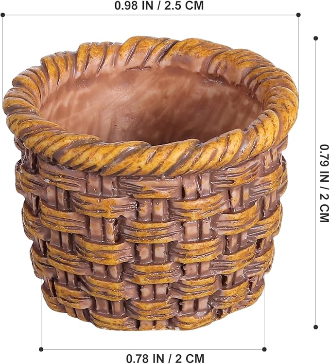 TOYANDONA 6Pcs Miniature Resin Rattan Baskets for Dollhouse Decoration Storage Holders Realistic Simulation Baskets Mini House Accessories