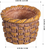 TOYANDONA 6Pcs Miniature Resin Rattan Baskets for Dollhouse Decoration Storage Holders Realistic Simulation Baskets Mini House Accessories