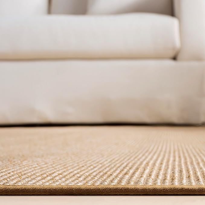 Martha Stewart x SAFAVIEH Area Rug Collection - 5' x 8', Beige & Ivory, Sisal & Jute, Farmhouse Style, Ideal for Living Room, Bedroom, Office, Dining Space (MSR9501C)