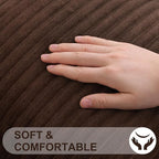 Simmore Decorative Spring Throw Pillow Covers 18x18 Set of 2, Soft Natural Plush Flannel Double-Sided Fluffy Couch Pillow Covers for Sofa Living Room, Brown