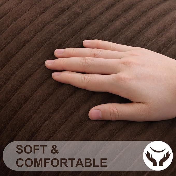 Simmore Decorative Spring Throw Pillow Covers 18x18 Set of 2, Soft Natural Plush Flannel Double-Sided Fluffy Couch Pillow Covers for Sofa Living Room, Brown
