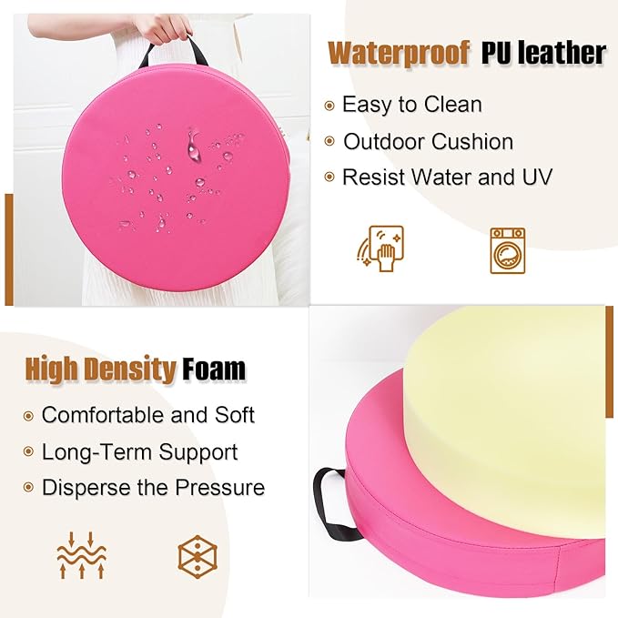 6 Pcs Flexible Floor Cushion for Classroom, Floor Cushions Easy to Clean and Carry,16''x16''x2'' Soft Cushion for Learning Sitting Daycare School Chair Yoga and Meditation (PU Leather)