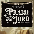 STHTTSW Vintage Christian Bible Wall Tapestry,“Let everything that has breath praise the Lord, Christian Gift for Women, Inspirational Wall Decor Tapestry for Bedroom, Living Room Dining Room Office