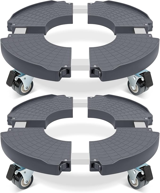 W B D WEIBIDA Round Dolly with Wheels Heavy Duty, Adjustable Pot Dolly 16-20 Inch, Large Plant Mover Indoor Outdoor, Muti Functional Rolling Dolly for Trash Can, Keg, Drum, Barrel