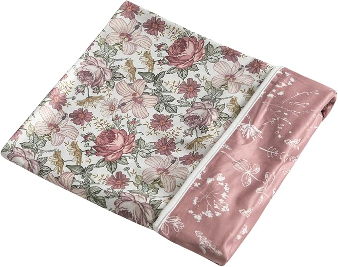 Little Jump Stretchy Jersey Knit Swaddle Blankets, Premium Cotton Floral Baby Blanket,Soft Western Wild Flowers Baby Quilt for Baby Girls and Toddlers(Vintage Floral)