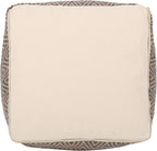 GDFStudio Boho Handmade Fabric Cube Pouf Ottoman Foot Stool - Bean Bag Floor Chair - Foot Rest Couch for Living Room Bedroom,Dark Gray and Brown,15"" x 15"" x 15"", Sovereig,brown Beige Yellow