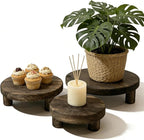 6"/8"/10" 3pcs Unfinished Rustic Wood Stands - Wooden Round Riser - Plant Risers Stand for Decor Display