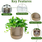 Halatool 2 Pack Self Watering Hanging Planters for Indoor Plants- 6.5 Inch Outdoor Hanging Flower Pots with 2 Metal Chains for Garden Home Wall Decor (Starry Gray)