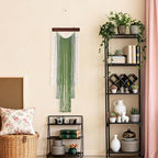 iHUFeather Macrame Wall Hanging Boho Wall Tapestry, Handmade Woven Wall Art for Living Room Bedroom Bohemian Home Decor 47.2" L x 15.7" W（ Green ）