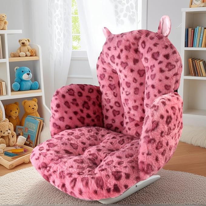 Comfy Office Chair Cushion: 17.5" L x 17.5" W x 18" H Cute Seat Cushion Kawaii Cushion for Gaming Chair with Backrest Non-Slip Floor Seating for Adults and Pets Pink Stuff for Room Decor