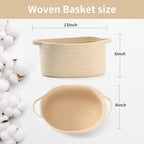 Cute Woven Gift Basket – Beige Empty Gift Basket for Nursery, Baby Shower Gifts, Birthday, Wedding, Burr Baskets for Valentines Day,, Decorative Storage Bin for Toys, Diapers, Books