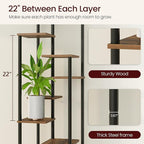 10 Tier Plant Stand Indoor, Tiered Corner Plant Shelf Flower Stand for Living Room, Balcony, Patio, Garden, Rustic Brown