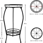Metal Plant Stand 2 Tier Indoor Outdoor, 2 Pack Tall Flower Pot Shelf Rustproof Stable Heavy Duty Corner Stand, 28 inch Multiple Plant Display Rack for Living Room Patio Balcony Garden