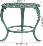 OwnMy Cast Iron Plant Stand Heavy Duty Vintage Wrought Iron Flower Pot Holder, Decorative Pedestal Potted Plant Rack, Indoor Metal Large Plant Stand for Outdoor Patio Garden Home, Antique Green