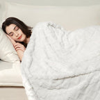 Aganear Flannel Throw Blanket - Cozy Soft Lightweight Fuzzy Flannel Throw Blanket for Women Warm Decorative Present for All Seasons, Portable Throw Blankets for Couch, Sofa, Bed, Car(50"x60", White)