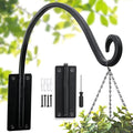 Heavy Duty Plant Hanger Bracket (16"/Black), 80lbs Weight Capacity - Outdoor Hand-Forged Hanging Plant Bracket Durable and Stable Bird Feeder Hanger
