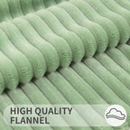 Simmore Decorative Spring Euro Sham Throw Pillow Covers 24x24 Set of 2, Soft Natural Plush Flannel Double-Sided Fluffy Couch Pillow Covers for Sofa Living Room, Sage Green
