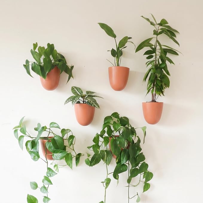 Make Good PlantPod Luxe - Self-Watering Wall Planters (Set of 6, Terracotta) - Easy to Water and Install - Lightweight - Design Your Own Vertical Garden - Wall Planters for Indoor Plants