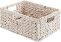StorageWorks Pantry Baskets, Wicker Storage Baskets for Organizing, Bathroom Shelves, Pantry Organizers and Storage, Water Hyacinth, White