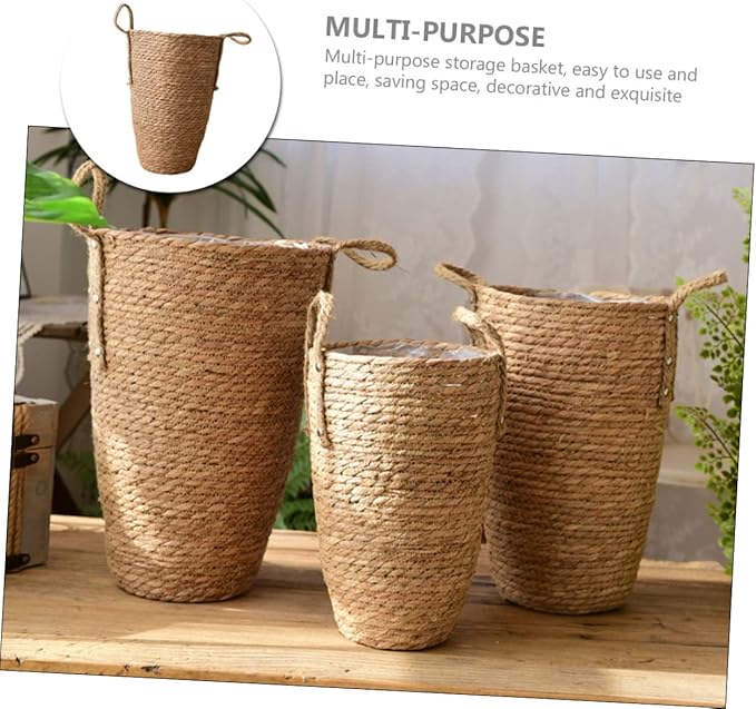 Handmade Rattan Flower Basket Decorative Plant Pot for Indoor Plants Vase Filler Boho Decor