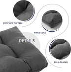 Outdoor Bench Cushion, 48x18x5 Inch, Waterproof Bench Cushion for Outdoor/Indoor Furniture, Tufted Patio Bench Seat Cushion, Fade Resistant Outdoor Cushions for Porch Swing Couch, Dark Grey