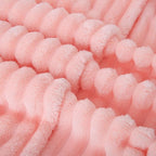 Light Pink Fleece Throw Blanket 108”×90” for Couch Sofa Bed,Super Soft Cozy Plush Microfiber Flannel Blanket with Stripes Design Lightweight for Adults,Woman,Girls