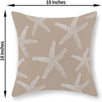 Brown Tan Starfish Pillow Covers 18x18 Inch Set of 2 Coastal Throw Pillows Summer Nautical Ocean Beach Theme Decorative Pillowcase Linen Outdoor Farmhouse Decor Cushion Case for Home Bedroom