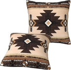 Western Aztec Pillow Covers 20x20 Set of 2, Southwest Native American Brown Throw Pillow Covers Outdoor Decorative Pillow Case for Couch Bed Sofa Cushion Home Decor