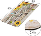 Likiyol Sunflower Kitchen Mats for Floor Farmhouse Kitchen Rugs Anti Fatigue Mats for Kitchen Floor, Butterfly Floral Kitchen Rugs Non Slip Washable Kitchen Floor Mats for Home, Sink, 18'' x 30''