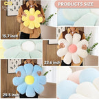 Sioloc Flower Pillow Shaped Throw Pillow Butt Cushion Floor Pillow,Seating Cushion,Cute Room Decor & Plush Pillow for Bedroom Sofa Chair(White,15.7'')