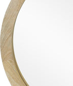 Christopher Knight Home Solis 23.50" H Round Wall Mirror, Mango Wood Wall Mirror, Tempered Glass with Natural Mango Wood Frame, Rustic Style for Living Room Hallway Home, No Assembly Needed, Natural
