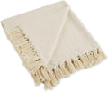 DII Global, Fields of Diamond Woven Throw, 50x60, Natural