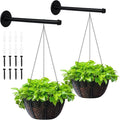 2 Set Plant Wall Hanger Rod(12.2'') with Hanging Chain, Heavy Duty Metal Rod Hanging Holder 30lbs Weight Capacity for Indoor/Outdoor Plants, Mounted Plant Shelves for Wall Window(Pot Not Included)