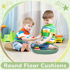 Juexica 8 Pcs Extra Thick Flexible Seating Floor Cushions Assorted Colored Floor Pillow Classroom Seat Cushions Soft Classroom Seating for Kids Learning Daycare School Chair(Matcha Color)