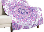 Boho Mandala Floral Throw Blanket Bohemian Hippie Flower Blanket for Sofa Bed Couch Chair Or Dorm 30"x40"