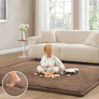 Baby Play Mat for Floor Nursery Rug Muscle Mat Area Rug Playroom Rug 39"x59" Playpen Mat Memory Foam 1.3" Thick Crawling Mat for Babies,Toddlers, Infants, Kids,Chestnut